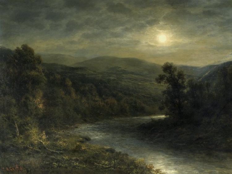 Walter Griffin Moonlight on the Delaware River Spain oil painting art